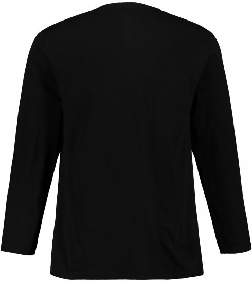 JP1880 Henley T-Shirt Long Sleeve Black TALL - MEESTERIIDED MT-6XLT - Pikad meeste riided