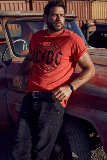 JP1880 AC/DC T-Shirt Rust Red - Bändi T-särgid - 