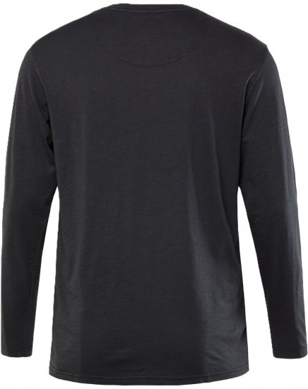 JP1880 T-Shirt Henley Long Sleeve Black TALL - MEESTERIIDED MT-6XLT - Pikad meeste riided