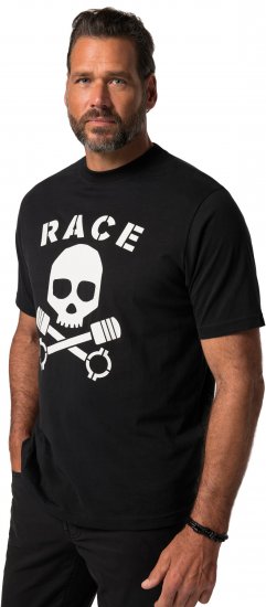JP1880 T-Shirt Short Sleeve Skull Race Black - T-särgid - Suured T-särgid 2XL – 14XL