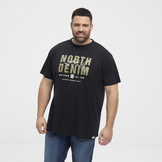 North Latitude Denim Printed Logo T-Shirt Black TALL - TALL T-särgid - T-särgid pikkadele meestele