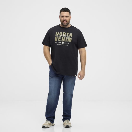 North Latitude Denim Printed Logo T-Shirt Black TALL - TALL T-särgid - T-särgid pikkadele meestele