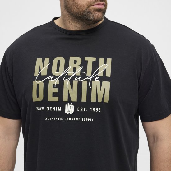 North Latitude Denim Printed Logo T-Shirt Black TALL - TALL T-särgid - T-särgid pikkadele meestele