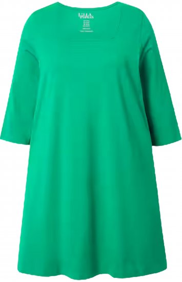 Ulla Popken Square Neckline Knit Swing A-line Pocket Tunic Moss Green - Trükitud/pildiga T-särgid naistele - 