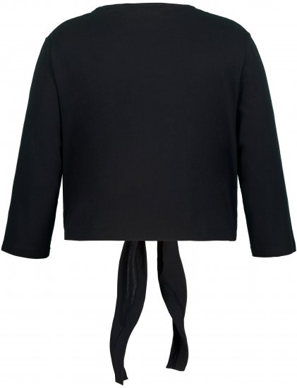 Ulla Popken Versatile Surplice Wrap Tie Hem Bolero Top Black - T-särgid - 