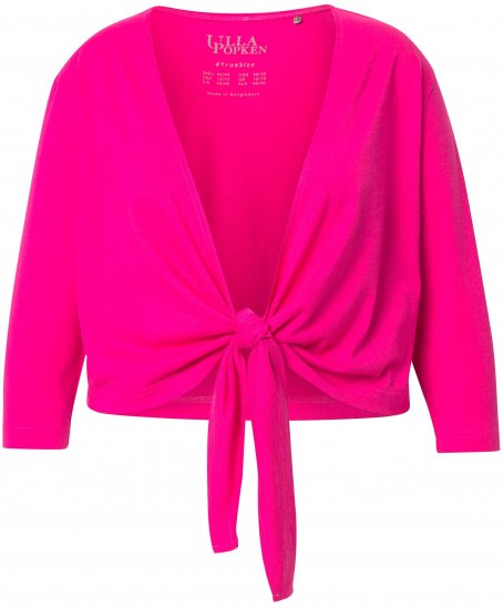 Ulla Popken Versatile Surplice Wrap Tie Hem Bolero Top Magenta Pink - Ulla Popken - 