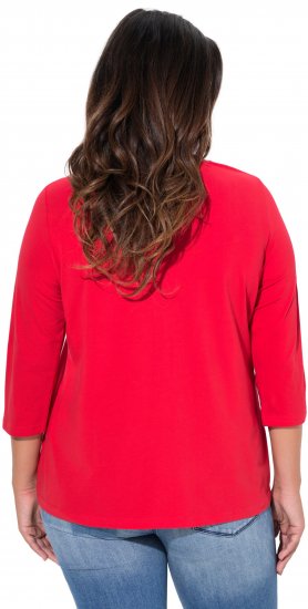 Ulla Popken Floral Graphic V-Neck Tee Lychee - Trükitud/pildiga T-särgid naistele - 