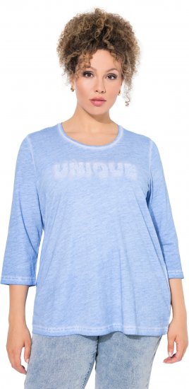 Ulla Popken UNIQUE Embroidered 3/4 Sleeve Tee Light Blue - T-särgid - 