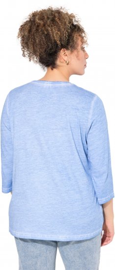 Ulla Popken UNIQUE Embroidered 3/4 Sleeve Tee Light Blue - T-särgid - 