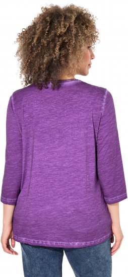 Ulla Popken UNIQUE Embroidered 3/4 Sleeve Tee Purple - T-särgid - 