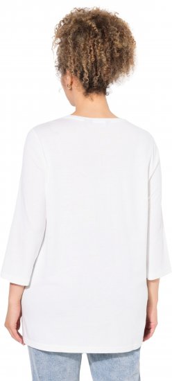 Ulla Popken Casual Mood Floral V-Neck Tee Off-White - T-särgid - 