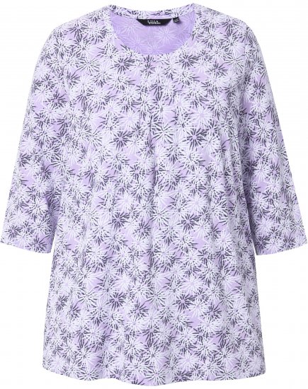 Ulla Popken Graphic Flower A-Line 3/4 Sleeve Tee Lavender - T-särgid - 