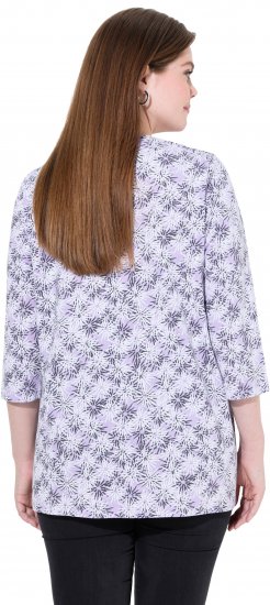 Ulla Popken Graphic Flower A-Line 3/4 Sleeve Tee Lavender - T-särgid - 