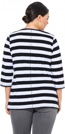 Ulla Popken Chilli Pepper Sequined 3/4 Sleeve Graphic Tee Black - T-särgid - 