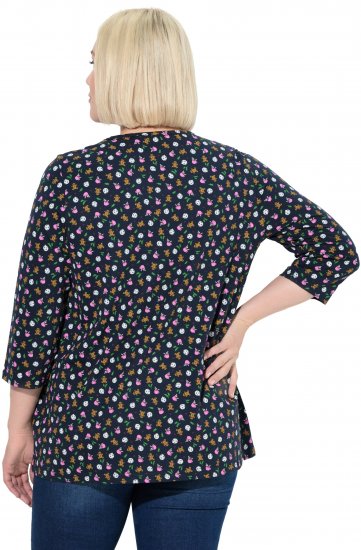 Ulla Popken Gingerbread Print 3/4 Sleeve Tee Navy - T-särgid - 