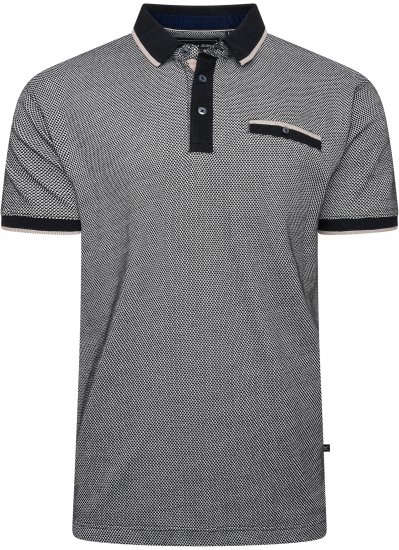 Kam Jeans 5525 Raised Dobby Fabric Polo with Tipping Black - Polosärgid - Meeste suured polosärgid 2XL – 8XL