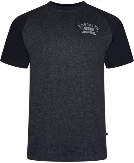 Kam Jeans 5783 Raglan Tee with Brooklyn Chest Print Black - T-särgid - Suured T-särgid 2XL – 14XL