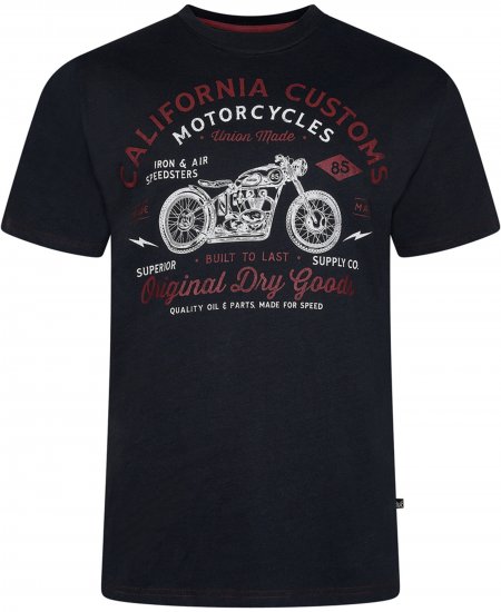 Kam Jeans 5787 California Customs Print Tee Black - T-särgid - Suured T-särgid 2XL – 14XL