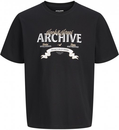 Jack & Jones Dover Denim O-Neck T-Shirt Black - T-särgid - Suured T-särgid 2XL – 14XL