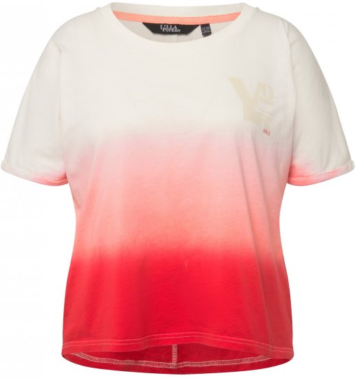 Ulla Popken Dip Dyed Short Sleeve Logo Tee Off-White - Trükitud/pildiga T-särgid naistele - 