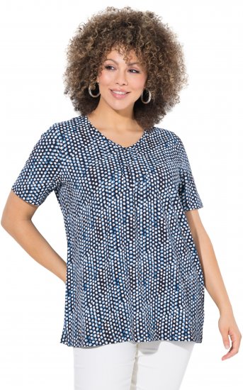 Ulla Popken So Many Dots Tee Navy Blue - Trükitud/pildiga T-särgid naistele - 