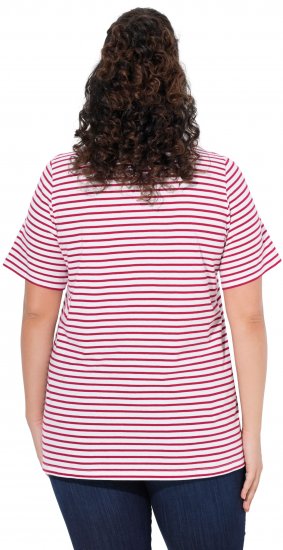 Ulla Popken Palm Tree Embroidered Tee Dark Raspberry - Trükitud/pildiga T-särgid naistele - 