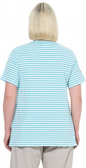 Ulla Popken Palm Tree Embroidered Tee Deep Aqua - Trükitud/pildiga T-särgid naistele - 