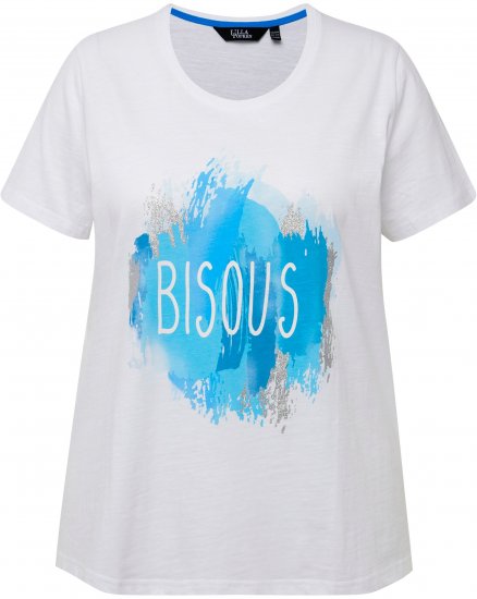 Ulla Popken BISOUS Short Sleeve Graphic Tee Snow White - Trükitud/pildiga T-särgid naistele - 