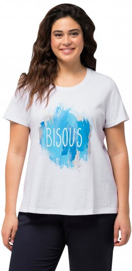 Ulla Popken BISOUS Short Sleeve Graphic Tee Snow White - Trükitud/pildiga T-särgid naistele - 