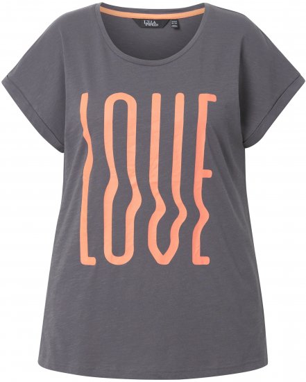 Ulla Popken LOVE Short Sleeve Graphic Tee Graphite Grey - Trükitud/pildiga T-särgid naistele - 