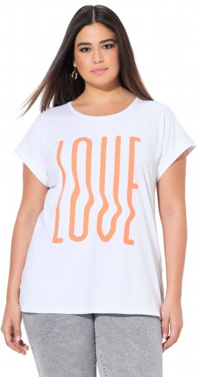 Ulla Popken LOVE Short Sleeve Graphic Tee Snow White - Trükitud/pildiga T-särgid naistele - 