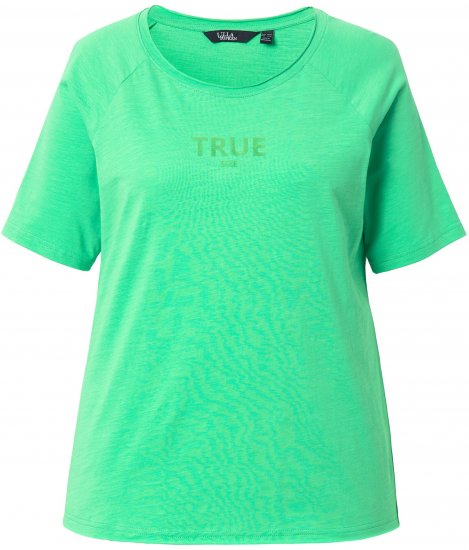 Ulla Popken TRUE Lettering Short Sleeve Tee Mint Green - Trükitud/pildiga T-särgid naistele - 