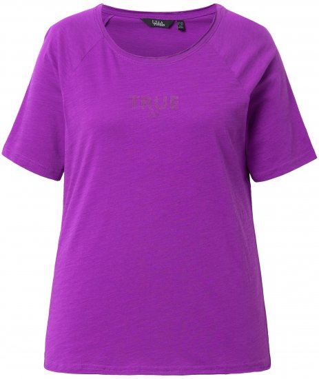 Ulla Popken TRUE Lettering Short Sleeve Tee Purple - Trükitud/pildiga T-särgid naistele - 