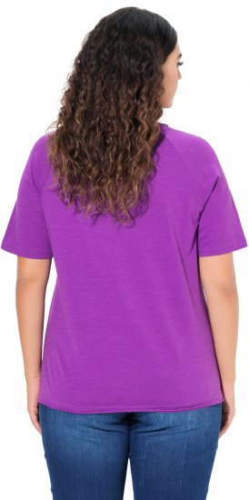 Ulla Popken TRUE Lettering Short Sleeve Tee Purple - Trükitud/pildiga T-särgid naistele - 