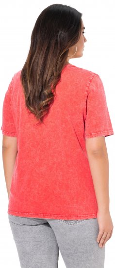 Ulla Popken Easy Short Sleeve Acid Wash Graphic Tee Light Red - Trükitud/pildiga T-särgid naistele - 