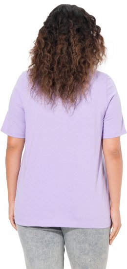 Ulla Popken Metallic Feather Short Sleeve Graphic Tee Lavender - Trükitud/pildiga T-särgid naistele - 