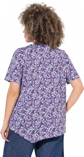 Ulla Popken Floral Pointed Hem Short Sleeve Tee Purple - Trükitud/pildiga T-särgid naistele - 
