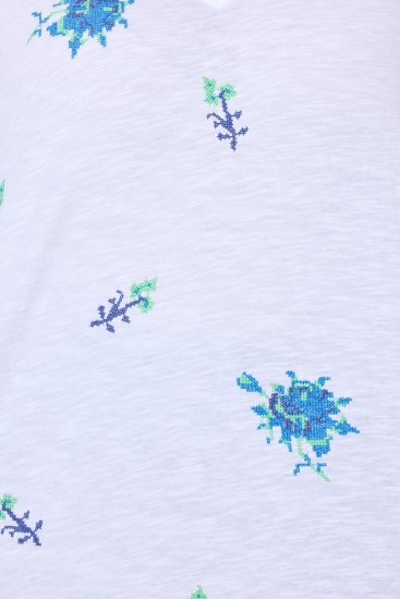 Ulla Popken Cross Stitch Short Sleeve Tee Snow White - Trükitud/pildiga T-särgid naistele - Trükiga T-särgid naistele