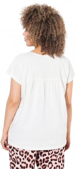 Ulla Popken Free Spirit Butterfly Cap Sleeve Graphic Tee Off-White - Trükitud/pildiga T-särgid naistele - 