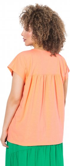 Ulla Popken Free Spirit Butterfly Cap Sleeve Graphic Tee Coral - Trükitud/pildiga T-särgid naistele - 