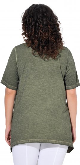 Ulla Popken Sunset Lettering Short Sleeve Graphic Tee Olive - Trükitud/pildiga T-särgid naistele - 