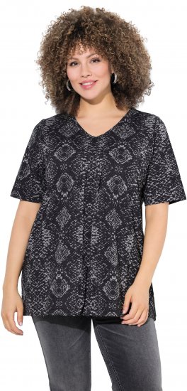 Ulla Popken Snake Print V-Neck Tee Graphite Grey - Trükitud/pildiga T-särgid naistele - 