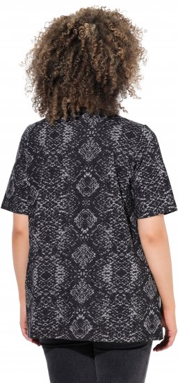 Ulla Popken Snake Print V-Neck Tee Graphite Grey - Trükitud/pildiga T-särgid naistele - 