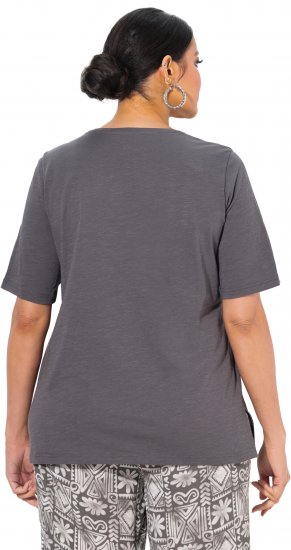 Ulla Popken Cactus Short Sleeve Graphic Tee Graphite Grey - Trükitud/pildiga T-särgid naistele - 
