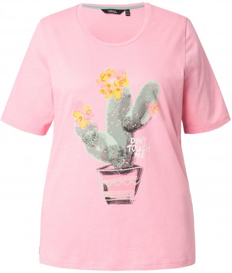 Ulla Popken Cactus Short Sleeve Graphic Tee Pink - Trükitud/pildiga T-särgid naistele - 