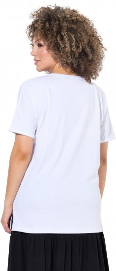 Ulla Popken Bow Short Sleeve Graphic Tee Snow White - Trükitud/pildiga T-särgid naistele - 