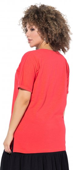 Ulla Popken Bow Short Sleeve Graphic Tee Light Red - Trükitud/pildiga T-särgid naistele - 