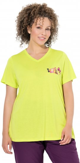 Ulla Popken Wild Antibacterial Short Sleeve Tee Lime - T-särgid - 