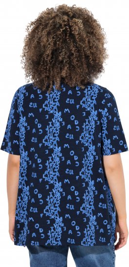 Ulla Popken Letter Print Short Sleeve Tee Navy - Trükitud/pildiga T-särgid naistele - 