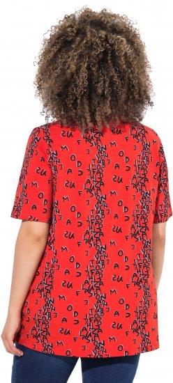 Ulla Popken Letter Print Short Sleeve Tee Red - Trükitud/pildiga T-särgid naistele - 